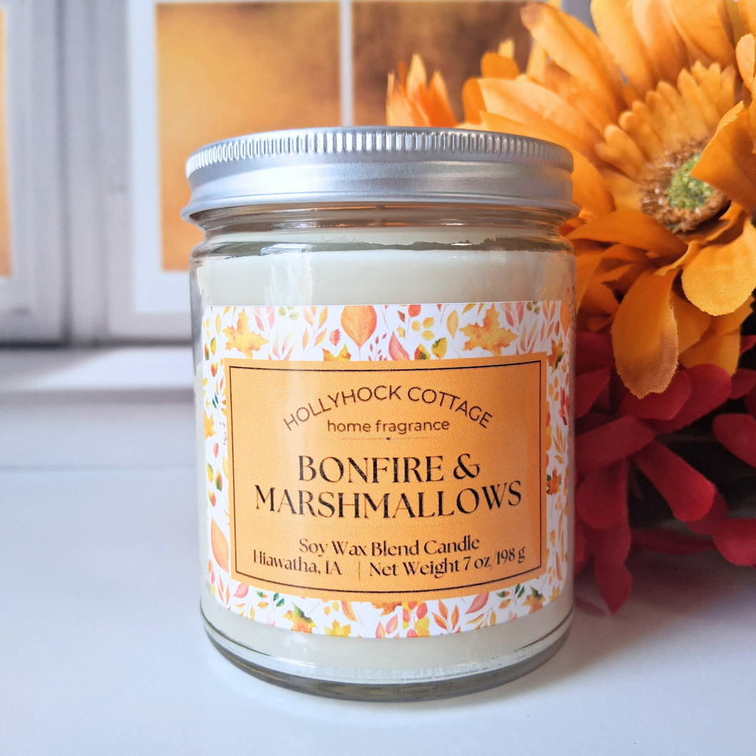 Bonfire &  Marshmallows Soy Wax Blend Jar Candle