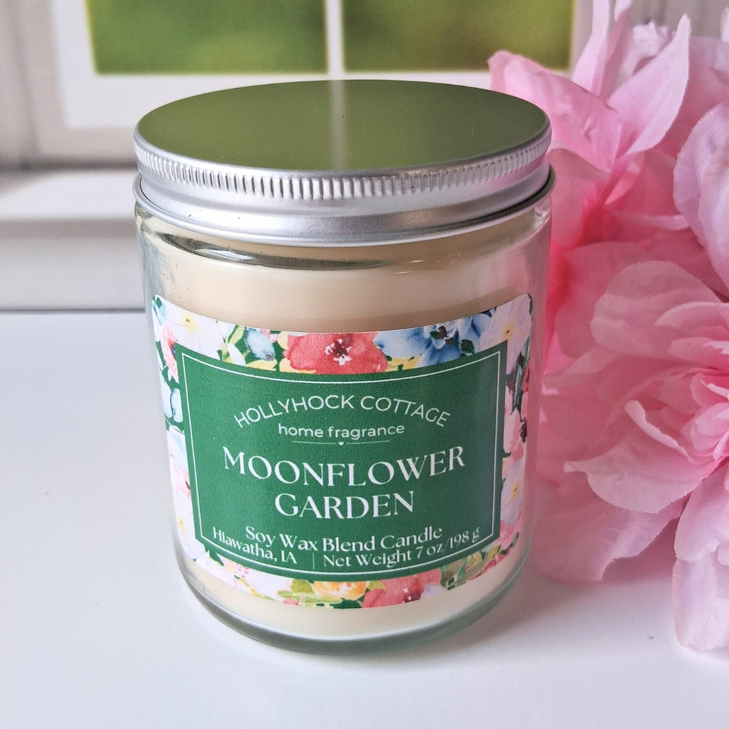 Moonflower Garden Soy Wax Blend Jar Candle