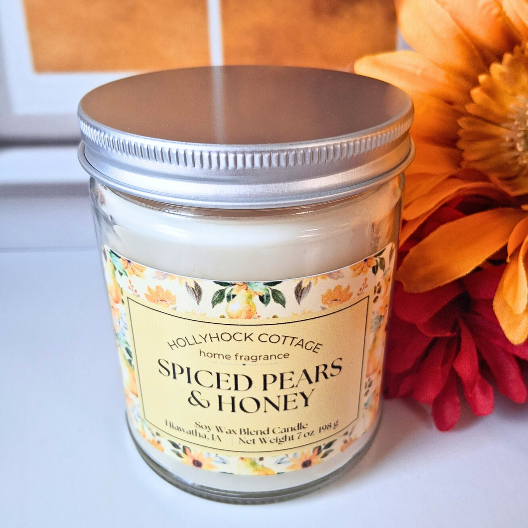 Spiced Pears & Honey Soy Wax Blend Jar Candle